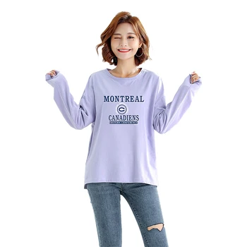 

Long Sleeve Autumn Bottoming Shirt Loose Women Graphic Tshirt Hillbilly Korean Style Top Long Femme White Harajuku Shirt HH50DX