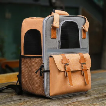 Portable Pet Carriers Breathable Mesh Dog Backpack Foldable Large Capacity Cat Carrying Bag Outdoor Travel Pet Supplies 5