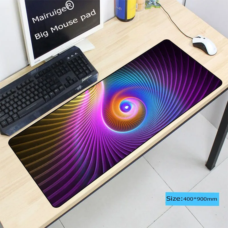  Rainbow Color Texture Large Locking Edge Mouse Pad Decor Desk Table Cushion XL Mouse Pad Rubber Gam