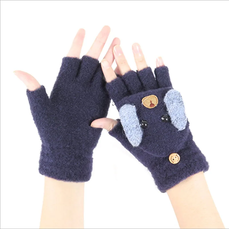 Новинка, модные женские перчатки с открытыми пальцами, теплые зимние женские перчатки без пальцев, шерстяные мягкие Митенки женские варежки, подарок