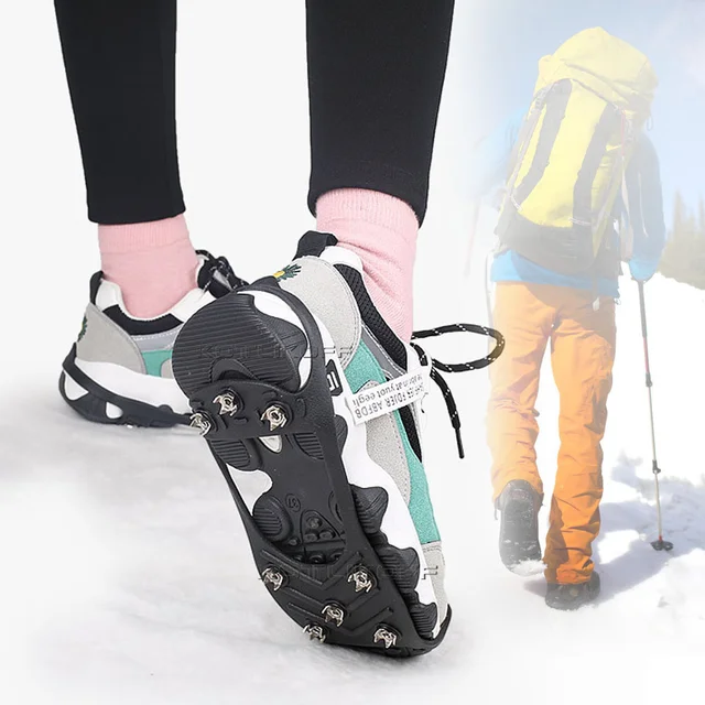 KOTLIKOFF – Crampons antidérapants en acier au manganèse pour la neige,  couvre-chaussures d'extérieur, avec pince