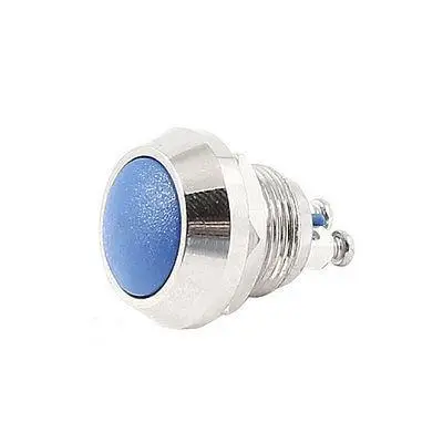 

12mm Threaded SPST Momentary Blue Round Cap Pushbutton Switch AC 250V 3A
