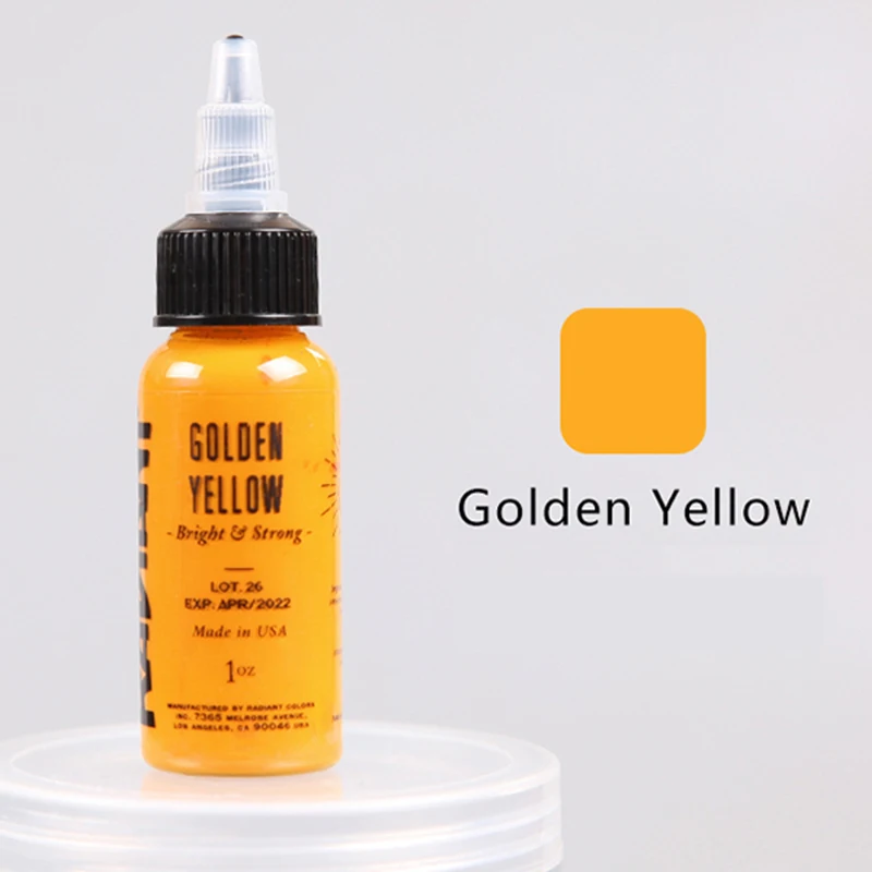 Golden Yellow 30 мл растительный экстракт пигментов чернил для татуажа 1 бутылка перманентного макияжа Инструменты для татуировки бровей и губ для боди-арта 14 цветов - Цвет: Golden Yellow