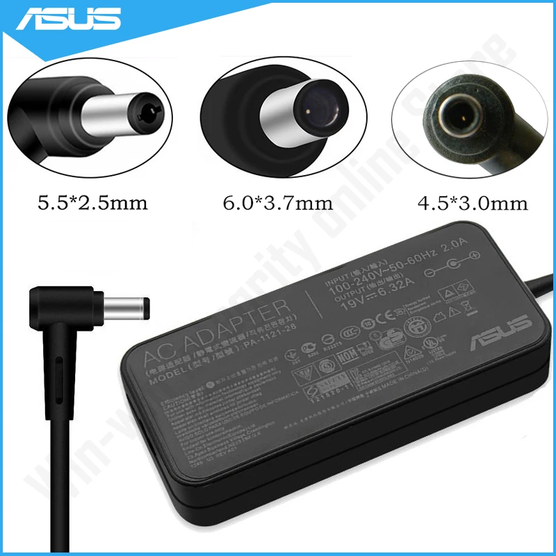 19V 6.32A 120W 5.5&times;2.5mm / 6.0&times;3.7mm / 4.5&times;3.0mm PA-1121-28 AC Adapter Power Charger Replacement parts For Asus Laptop laptop charger