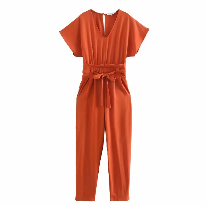 2020 new Spring Summer European Solid Color Waist Hugging Onesie zaraing vadiming sheining WOMEN jumpsuit playsuit SDD9365 2020 new Spring Summer European Solid Color Waist Hugging Onesie zaraing vadiming sheining WOMEN jumpsuit playsuit SDD9365