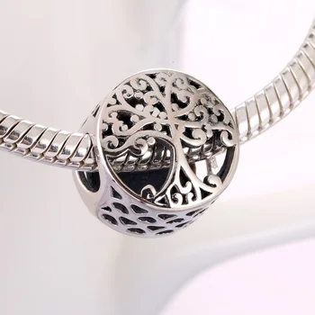 

Authentic S925 DIY Jewelry Family Roots Charms fit Pandora Bracelet Bangle Love Hearts Openwork