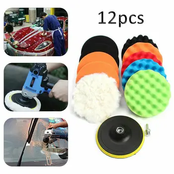 

Car Polishing pad 12pcs set 5 inch Polisher Waxing Buffing Finishing Accessories