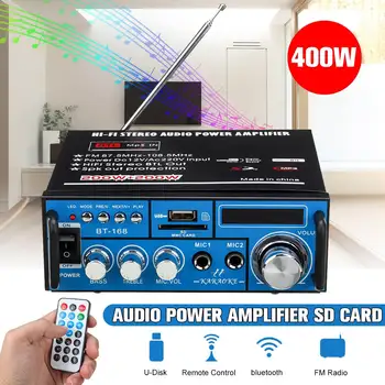 

400W 12/220V Car bluetooth Audio Amplifier Digital Power Amplifier 2CH Stereo HiFI Auto Tuning Home Subwoofer With Remote
