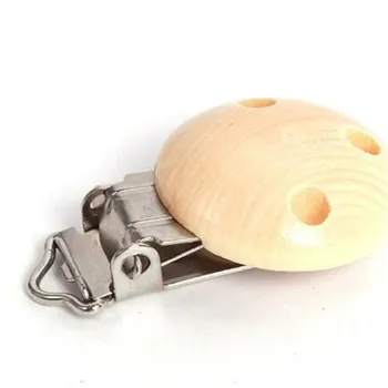 

Metal Nipple Clip Holders Wooden Baby Children Pacifier Holder Cute Infant Round Nipple Clasps Holders Accessories