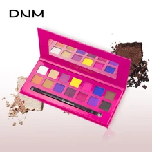 DNM высокий блеск 14 цветов Палитра теней для век натуральный цвет с тенями для век Кисть косметическое зеркало макияж палитра