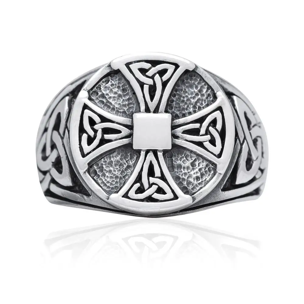 Viking Nordise кольцо с крестом нержавеющая сталь природа печатка Для женщин