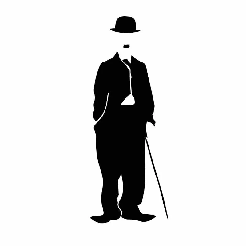 DAWASARU стоячий силуэт Chaplin костыль Виниловая Наклейка для автомобиля