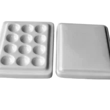 Стоматологическая лаборатория, фарфор смешивания полива увлажняющая пластина 12 Слот керамическая Палитра с крышкой