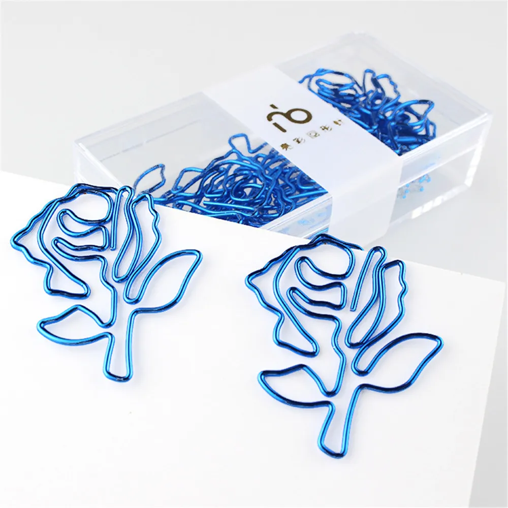 Clips de papel con forma de flor rosa para marcapáginas, Clips bonitos para planificador, suministros de decoración para oficina y escuela, 10 Uds.