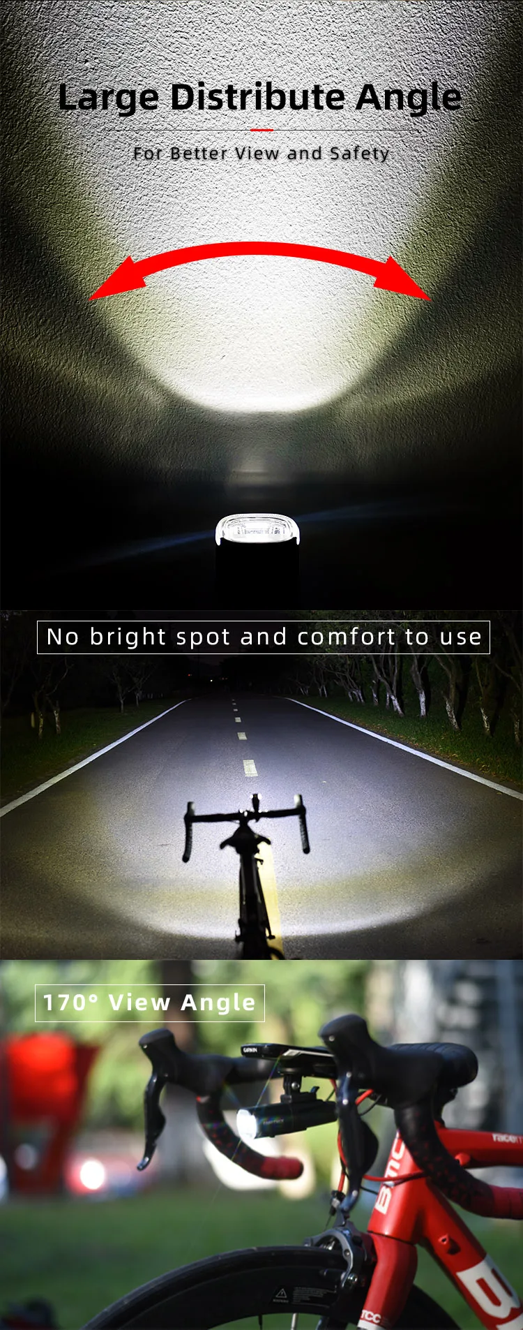 Bicycle Smart Headlights Waterproof Road MTB Bike Enfitnix Navi800 Handlebar Front Light Usb Rechargeable 800Lumens