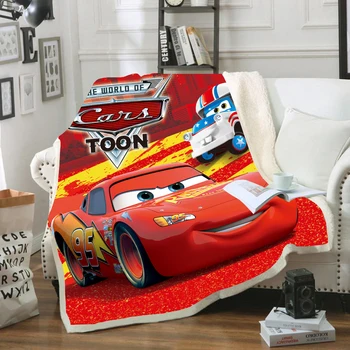 

Disney Lightning McQueen Cars Soft Sleeping Blanket Throw Sherpa Backing Kids Girls Boys for Christmas Gift on Bed Sofa