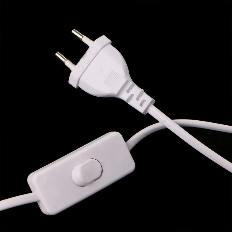 1,8 м кабель с европейской вилкой белая линия с кнопкой включения/выключения шнур питания для светодиодный лампы E65B