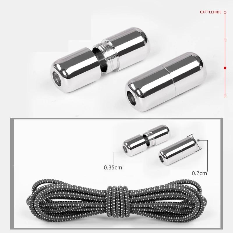 New Reflective Shoelaces Elastic Metal Tip Round Shoe laces No Tie Convenient Quick Lock Shoe lace Child Adult Unisex Lazy laces