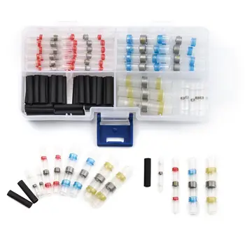 

100pcs Assorted Heat Shrink Wire Connectors Seal Solder Sleeves Insulated Waterproof Fast Butt Terminals Heat Shrinking Tube