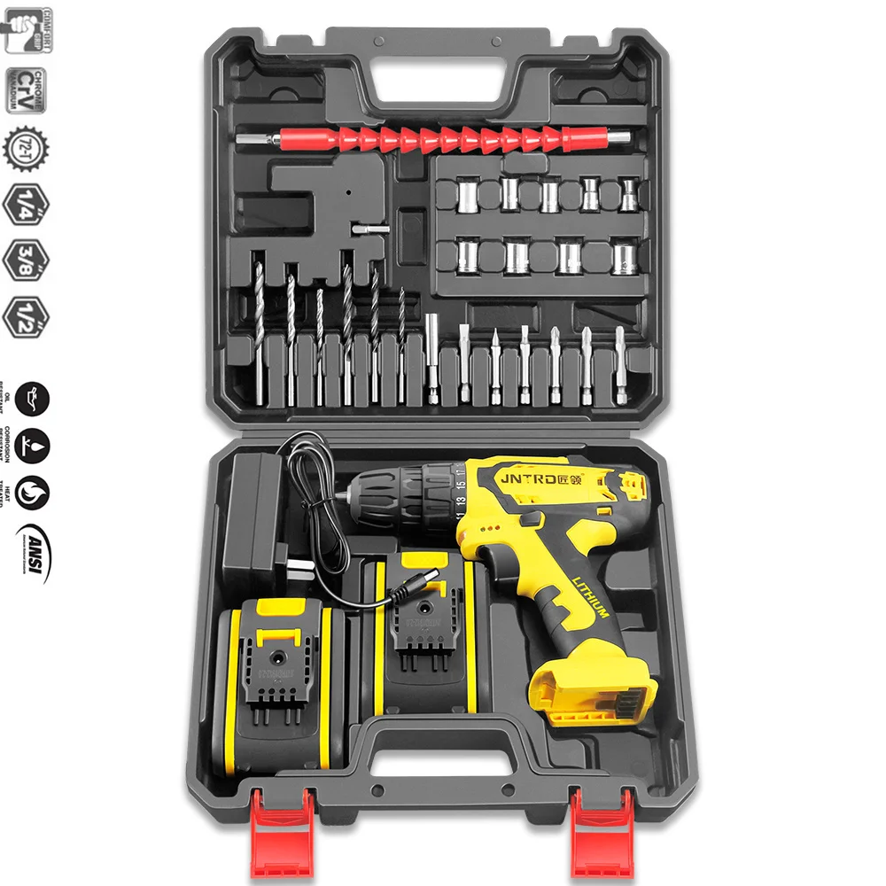 

26PCS Household Kit 20V Single Li-ion Battery Cordless Drill Tool Hand Tool Set with Socksts Hammer Screwdriver Saw Pliers