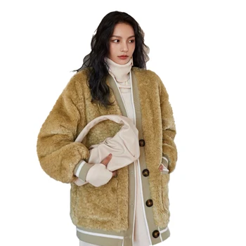 

Winter Women Jacket Imitation Lamb Plush New Korean Simple Fashionable Temperament Thicken Warm Open Lining Wild Jacket L025