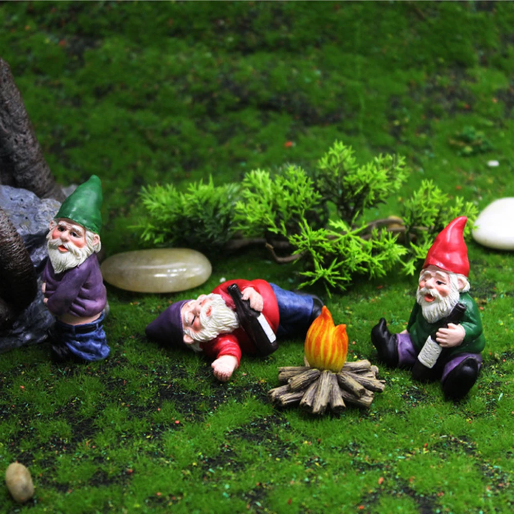 Mini Resin Garden Gnome  Landscape Decoration Outdoor Fairy Miniature  Dwarf 