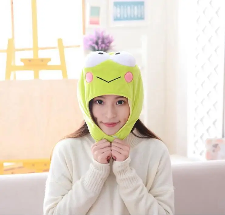 

Cartoon Plush Toy Creative Frog Soft Headgear Head Hat Party Adult Women Girl Birthday Christmas Gift Photograph Props #2053