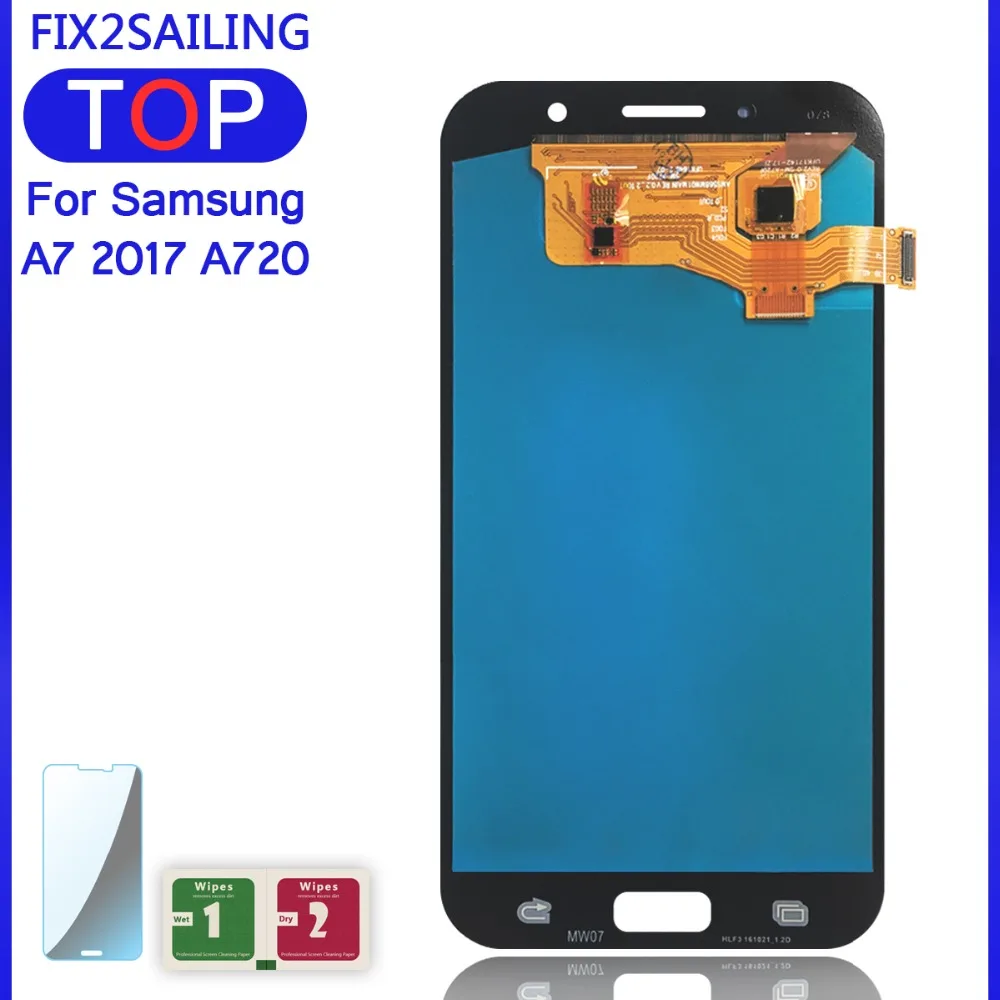 Супер AMOLED дисплей для телефона для Samsung Galaxy A7 A720 A720F A720M lcd s сенсорный экран дигитайзер сборка ЖК-дисплей