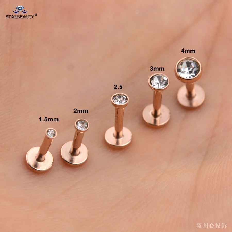 2Pcs Gem Nose Piercing Ear Piercing Set