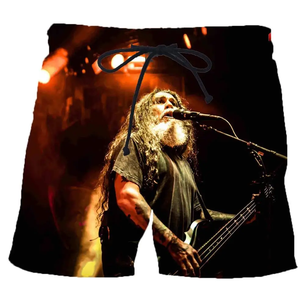 Новая группа Slayer летние унисекс уличные goth wind шорты 3D тренд печати пляжные шорты в повседневном стиле свободная Мужская одежда
