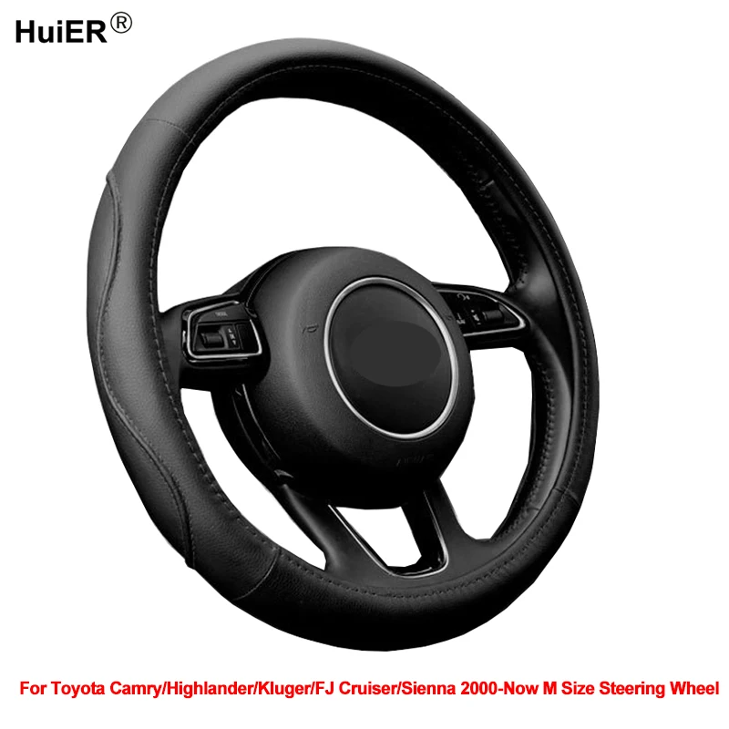 Auto Car Steering Wheel Copertura Wrap Volant Per Toyota Camry Highlander Kluger Fj Cruiser Siena 2000-Ora Taglia M Volante