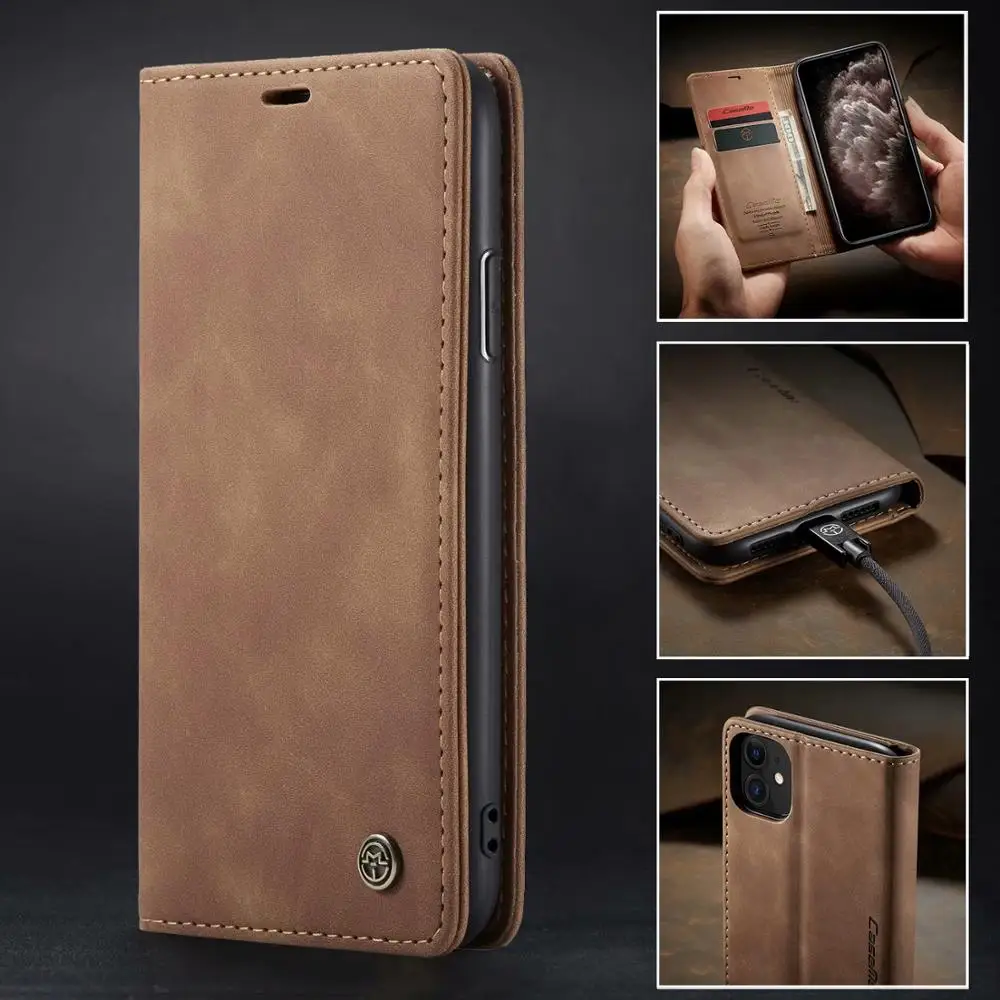 

CaseMe Retro Magnetic Leather Flip For iPhone SE 2020 Wallet Card Slot Stand For iPhone 11 Pro Max XS Max XR X 6 7 8 PLUS Case