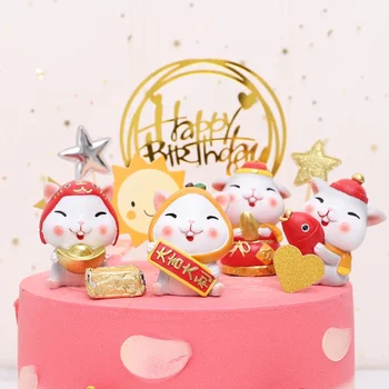 

Miniature Rat Figures Resin Cartoon Mouse Table Ornament Lucky Mice Car Decorations