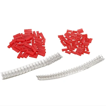 

300Pcs (50set) 2.54mm JST SYP 2-Pin Female & Male Red Plug Housing Crimp Terminal Connector Kit