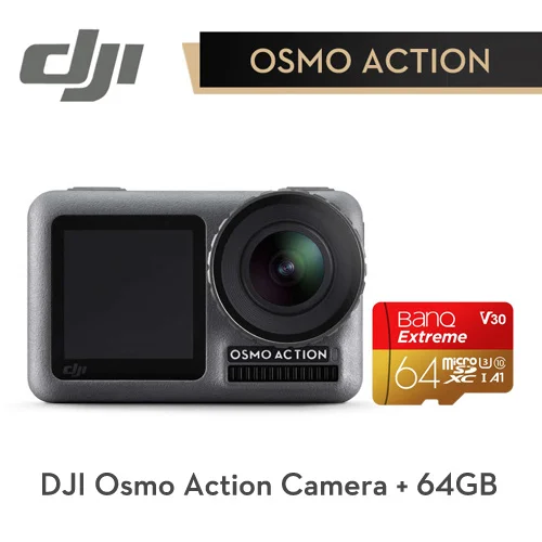 DJI Osmo экшн водонепроницаемая Спортивная камера двойной экран 4K HDR видео стабилизированный 8x замедленное движение UHD изображение оснастка съемка 11 м водонепроницаемый - Цвет: 64GB