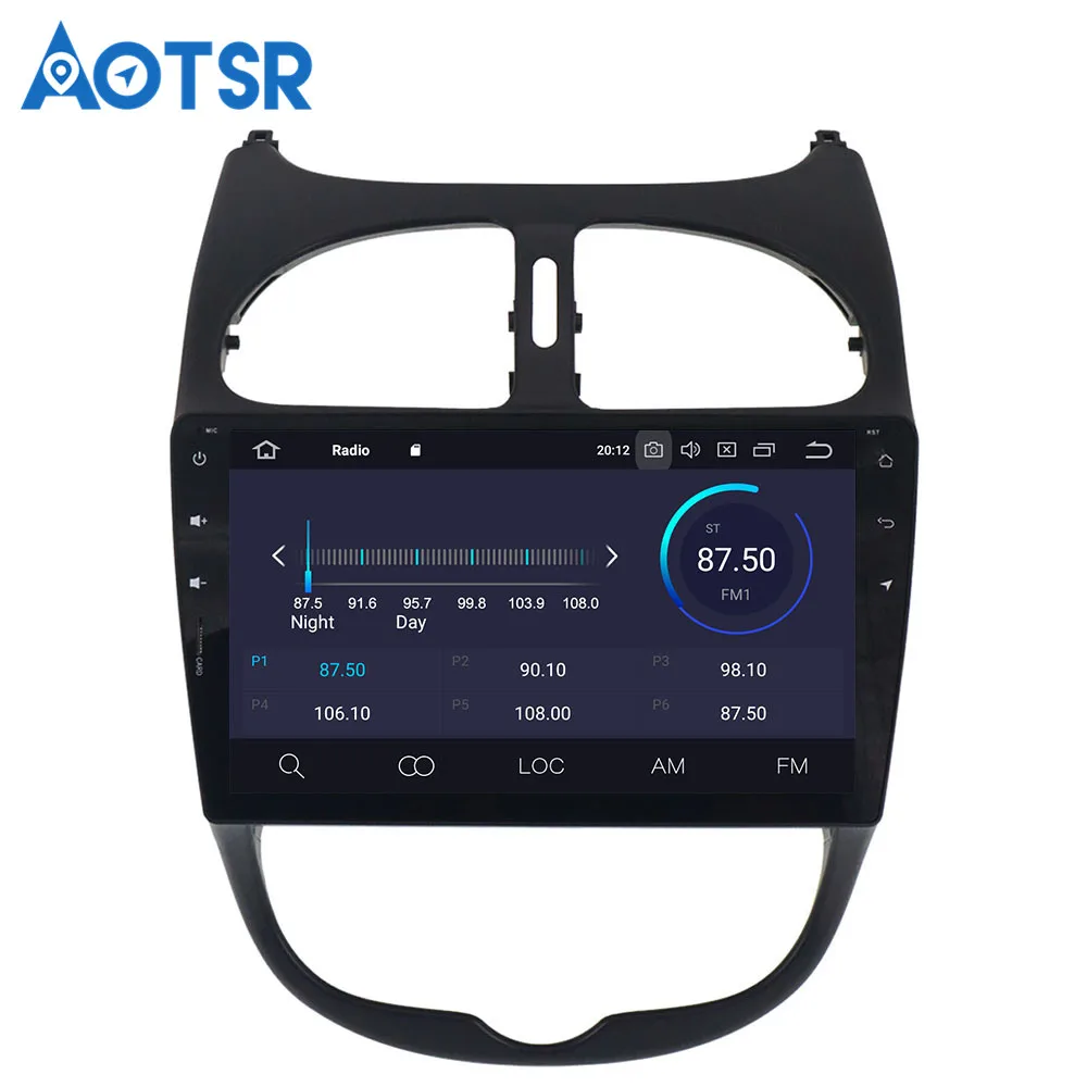Excellent AOTSR Android 9.0 Car DVD Player For Peugeot 206 Multimedia Video WIFI GPS Navigation Car Radio Stereo Steering wheel car player 23