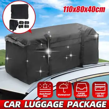

110x80x40cm Universal Car Roof Top Rack Bag Waterproof Cargo Carrier Luggage Storage Travel Waterproof Cargo Black Storage Bag