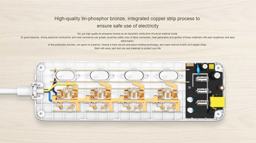 Xiaomi Mijia блок питания 4 порта разъем 4 переключатель управления 3 USB быстрая зарядка розетка удлинитель AC 250 В