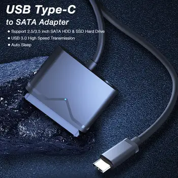 

Hannord Sata to USB Type C Adapter USB C to SATA Cable 22PIN SATA 3 Cable For 2.5/3.5 inch Hard Drive HDD SSD Adapter Converter
