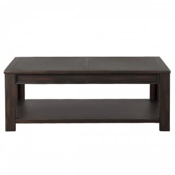 

48" Easy Assembly Hillside Rustic Natural Coffee Table Accent Cocktail Table with Storage Open Shelf for Living Room Funiture