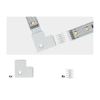 

70616 Corner connector MaxLED Edge Connector 90 ° 4ER Silber