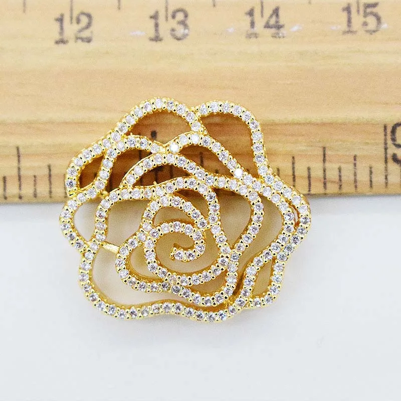 25mm Women's High Quality  Classic bright with CZ multi-color rose small jewelry accessories