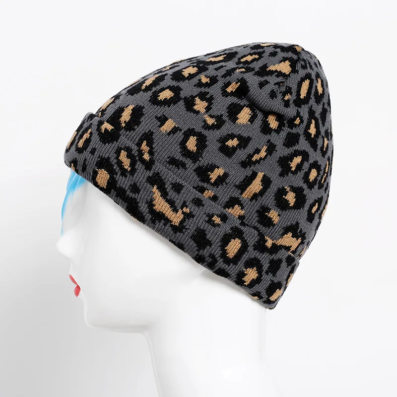 CUHAKCI Leopard Skullies модные вязаные шапочки для взрослых теплая шапка женская зимняя шапка вязаная шляпка высокого качества толстые вязаные шерстяные шапки