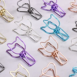 Trombones en métal pour bureau, pinces à relier, évidé, longue queue de poisson, clips pour dossier, organisateur, papeterie, ensemble de 6 pièces, design 