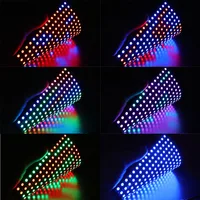 WS2812B RGB LED numérique Flexible adressable individuellement panneau lumineux WS2812 8x8 16x16 8x32 Module écran matriciel DC5V 5