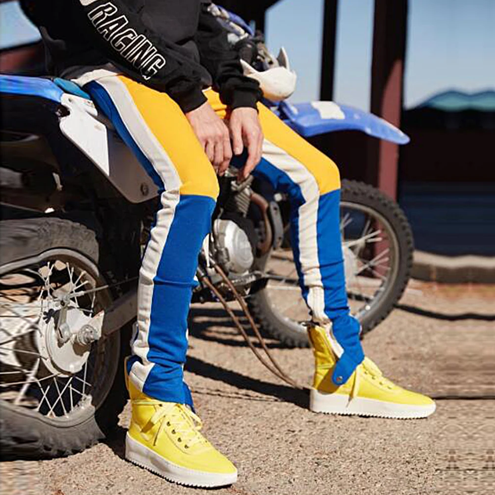

HZIJUE 2019 Hip Hop Printed Color Block Casual Joggers Sweatpants Trousers Male Streetwear Patchwork Harem Pants Mens spring