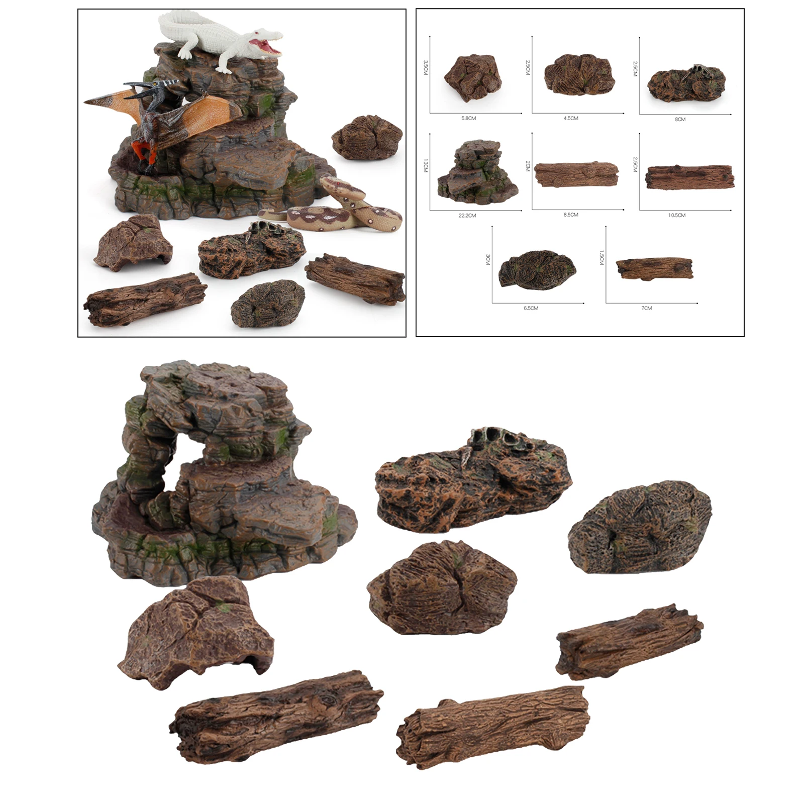 Desk Scene Artificial Stone Fake Faux Rock Model Diorama Scene Sand Table Aquarium Ornament