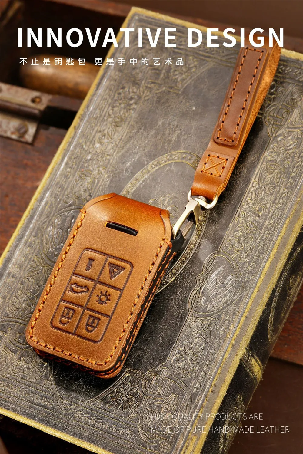 Copertura-della-cassa-delle-coperture-chiave-a-distanza-dell-automobile-di-cuoio-per-Volvo-XC60-V60.jpg Copertura della cassa delle coperture chiave a distanza dell'automobile di cuoio per Volvo XC60 V60 S60 XC70 V40 accessori Auto portachiavi accessori Auto - Copertura della cassa delle coperture chiave a distanza dell automobile di cuoio per Volvo XC60 V60