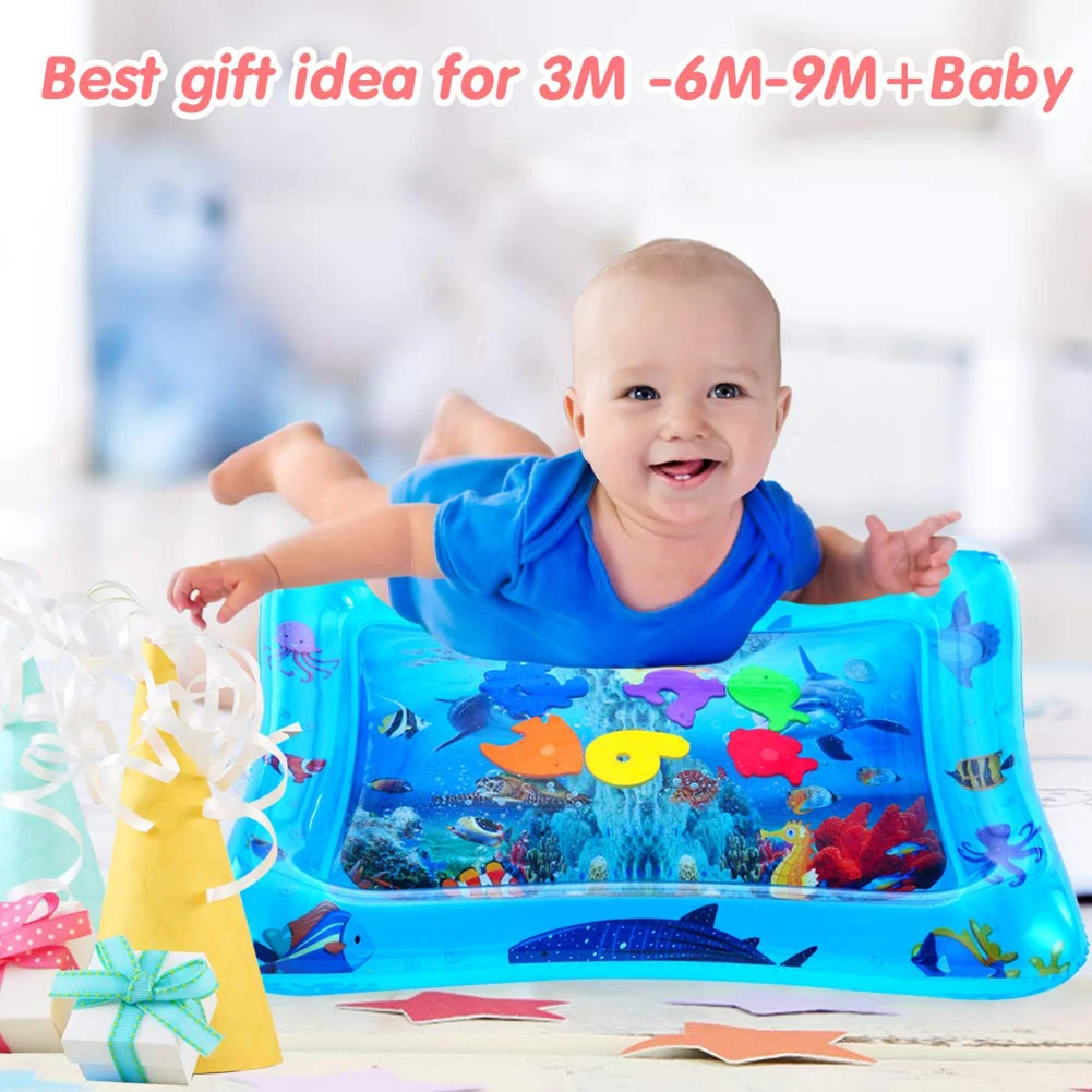 Baby Inflatable Tummy Water Padded Mat Aquarium Activity Center Cushion Toys Infant Play Mat Toddler Funny Pat Pad Toys