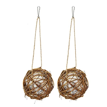 

2 Pack for bird Builds Nests, Convenient for Birds to Fill Their Nests, Bird Toys, Rattan Ball Brushed Toys